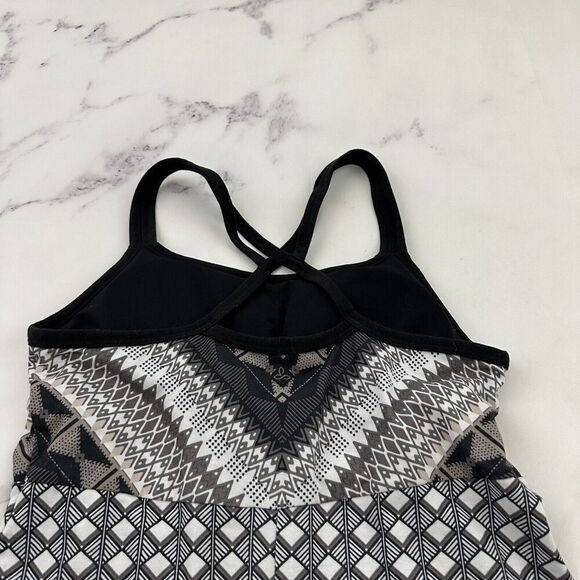 Prana Womens Cora Sundress Size S Black Gray Geometric Print Shelf Bra Stretch - Picture 8 of 10